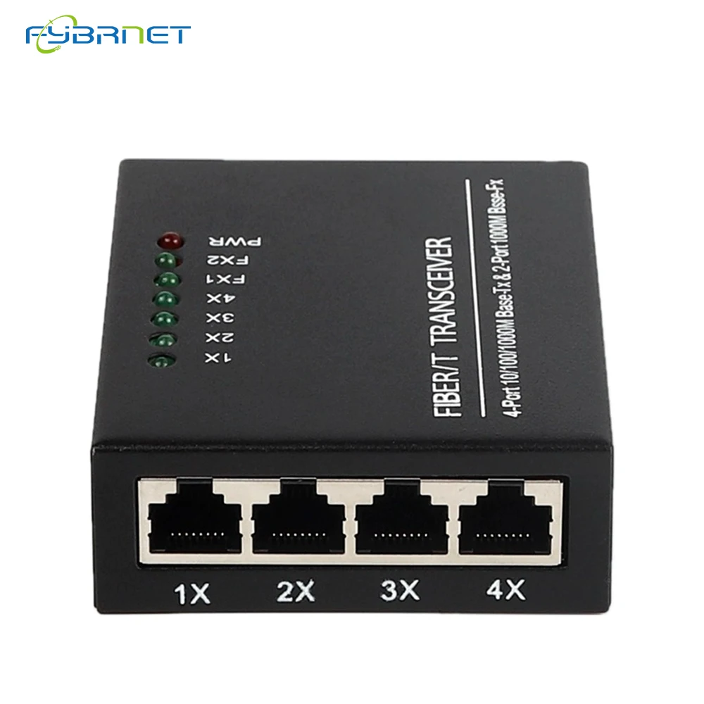 Convertisseur de XXL fibre optique, 2 ports Gigabit, 4 ports RJ45, mode unique, Simsake, 20km, SC Fibra, 1310nm, 1550nm, 1 PC