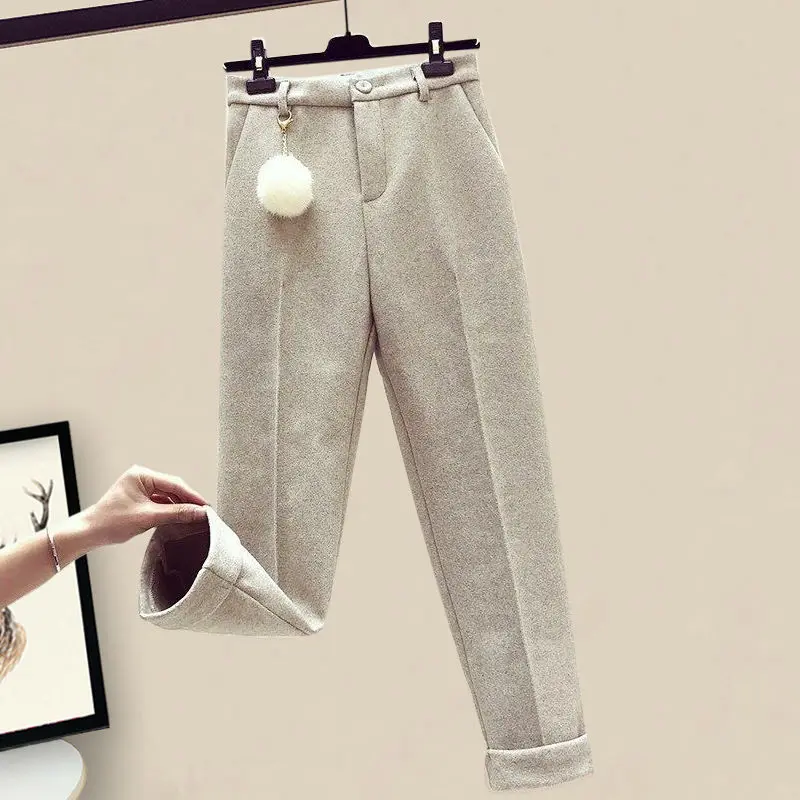 Jesienno-zimowa 2022 nadruk w stylu Vintage dzianinowy sweter Casual weลniane spodnie dwuczฤลciowy zestaw eleganckie spodnie dla kobiet zestaw