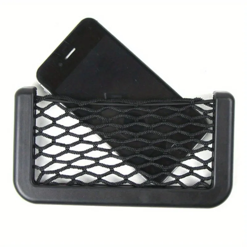 

1Pc Universal Car Organizer - Mesh Storage Bag Net Pocket, Multi-Function with Phone Holder, Easy Access Auto Accessory