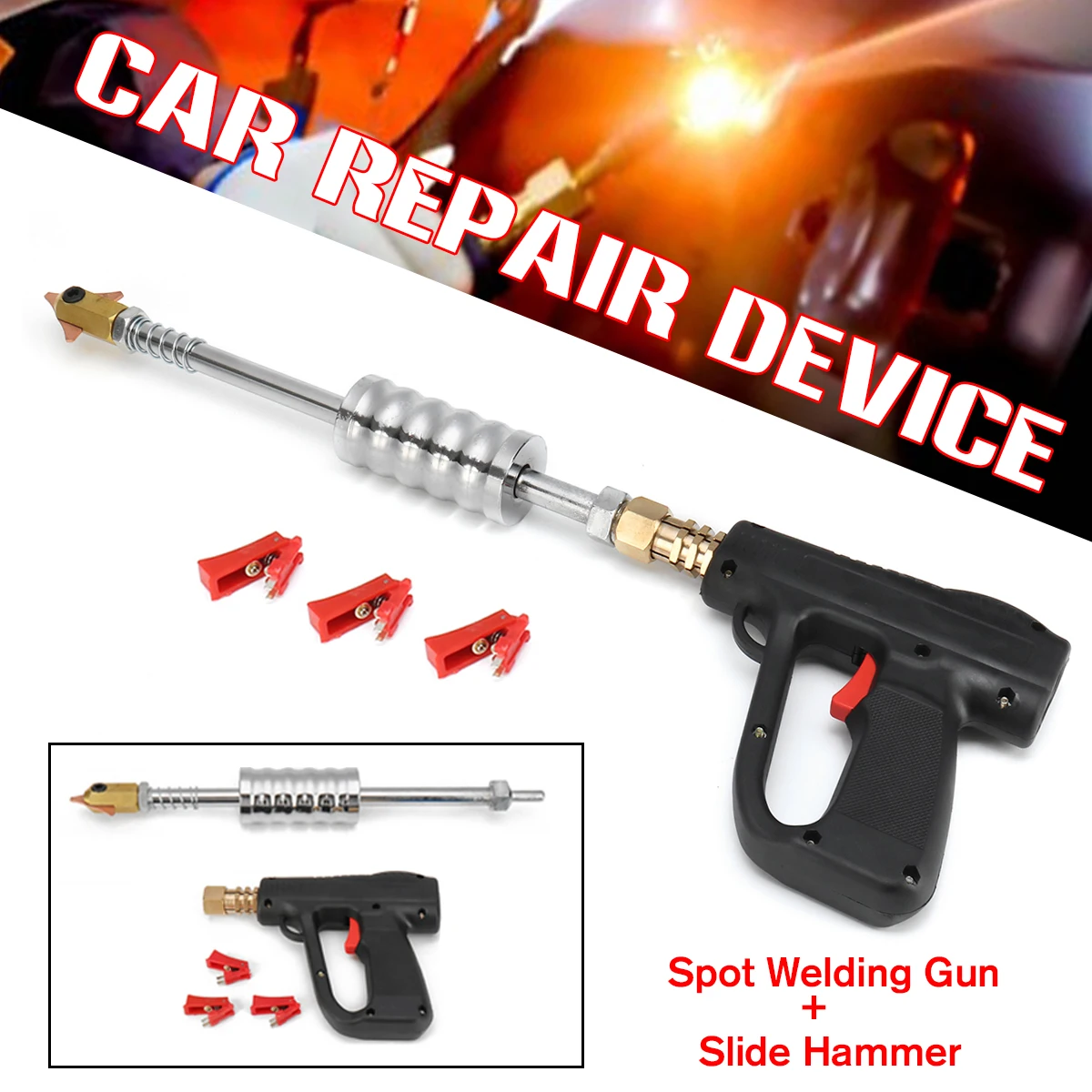 Alat Reparasi Penyok Mobil Mesin Las Spot Kit Alat Reparasi Penyok Alat Las Body Mobil Palu untuk Alat Reparasi Penyok Spot