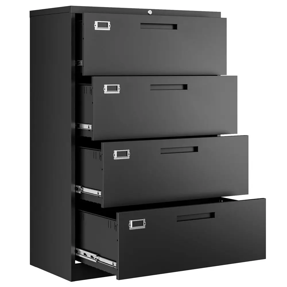 

File Cabinets,4 Drawer Metal Lateral Filing Organization Storage Cabinets with Lock,Home Office for Hanging Files Letter Legal