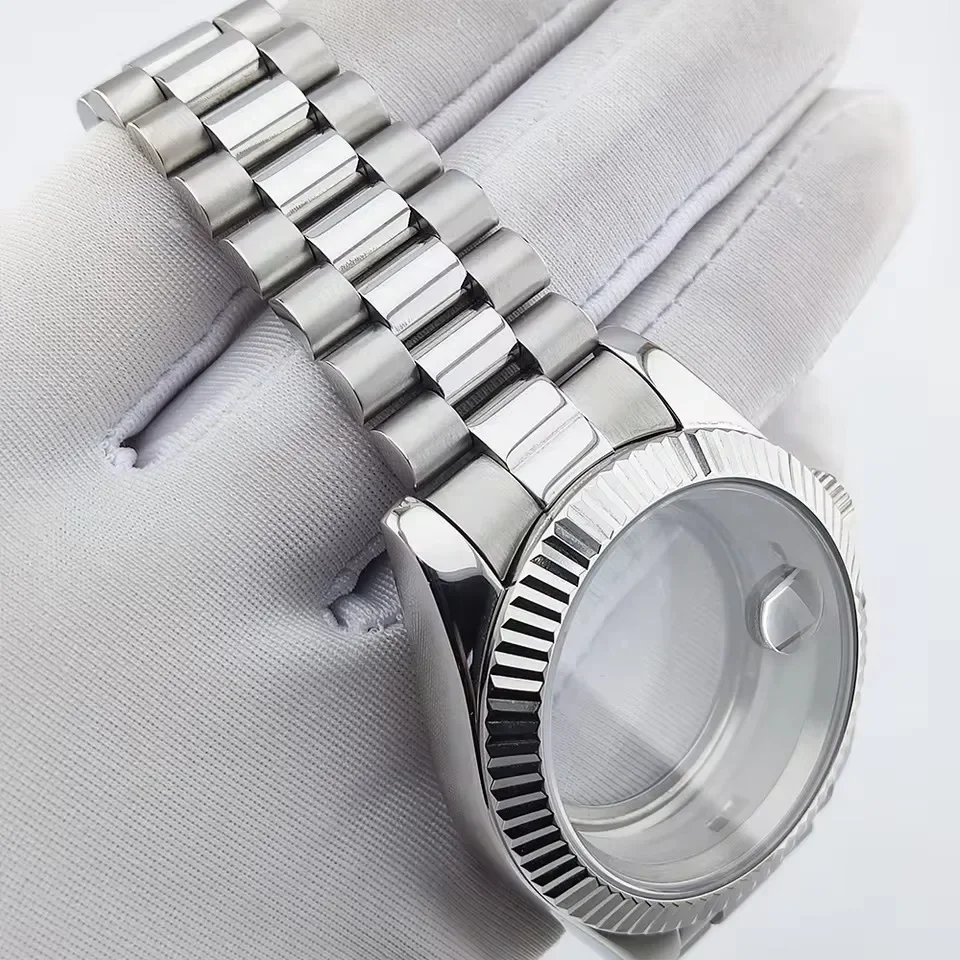 

36MM/39MM Watch Case Fit NH34 NH35 NH36 ETA2824 2836 Movement Sapphire 100m Waterproof Presidential Bracelet Strap