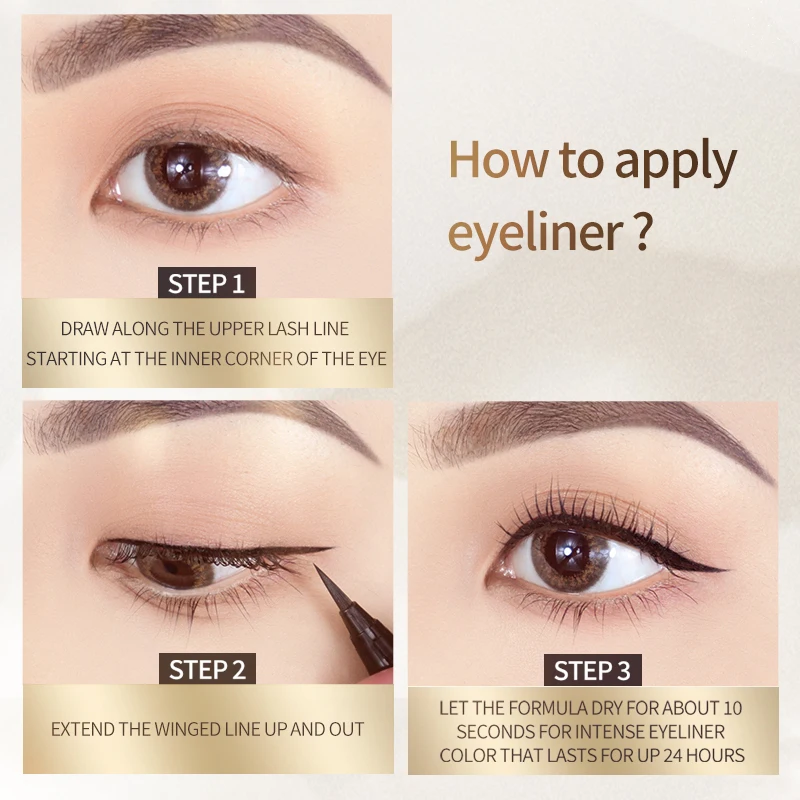 CATKIN 防水ブラックアイライナーペン滑らかで長持ち