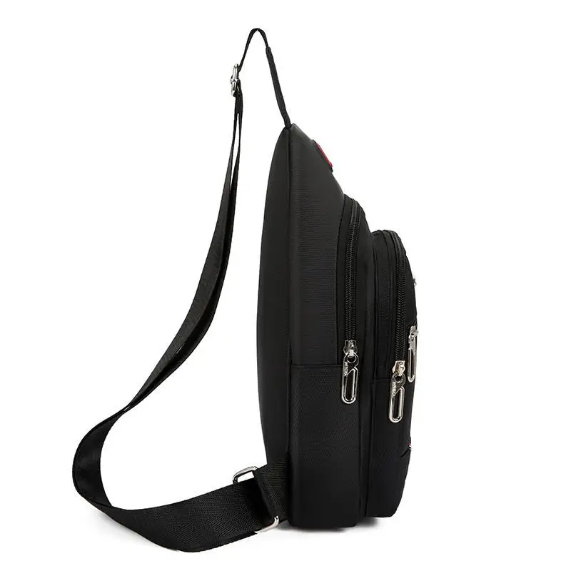 Oxford Cloth Crossbody Bag Men's Waist Bag New Chest Bag Single Shoulder Casual Backpack Youth Soft Zipper Closure Fashionable