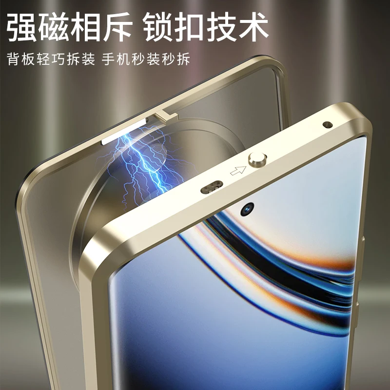 Aluminium Alloy Metal Frame For OPPO Realme 11 Pro Plus Case Matte Acrylic Back Cover Metal Bumper Camera Lens Protector Funda