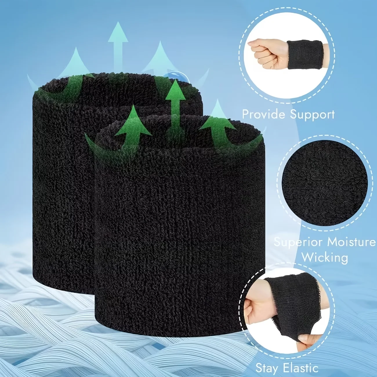 1 par de pulseiras elásticas a - Wristband Pair Sweat avaliação e preço