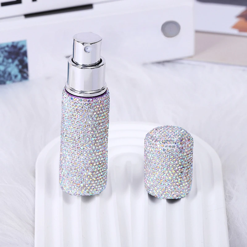 New 10ml Portable Mini Diamond Glass Refillable Perfume Bottles Spray Pump Empty Cosmetic Containers Atomizer Vials For Travel