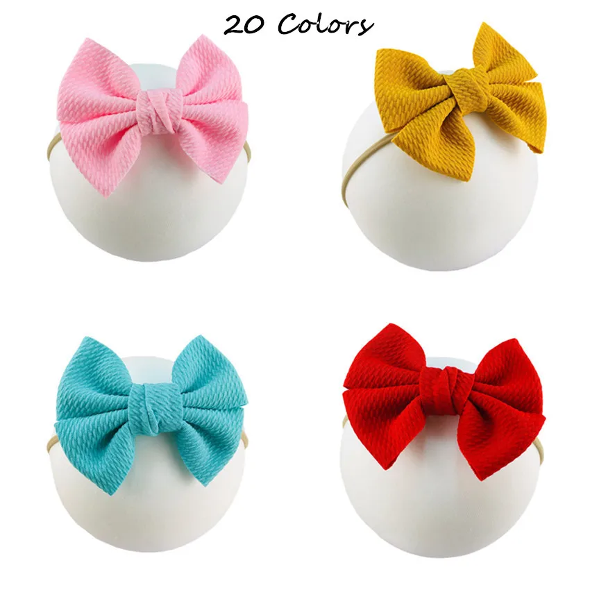 

250 шт., оптовая продажа, Новое поступление, повязка на голову с бантом из пузырьковой ткани, европейско-американские головные уборы для маленьких девочек, мягкий нейлоновый головной убор, оптовая продажа, прямая S