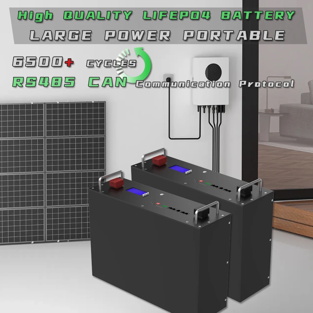 Grade A 48V 50AH 100AH 200AH 280AH LiFePO4 Battery Pack 51.2V 16S RS485 Smart BMS For Home Energy Storage Off-Grid Solar No Tax