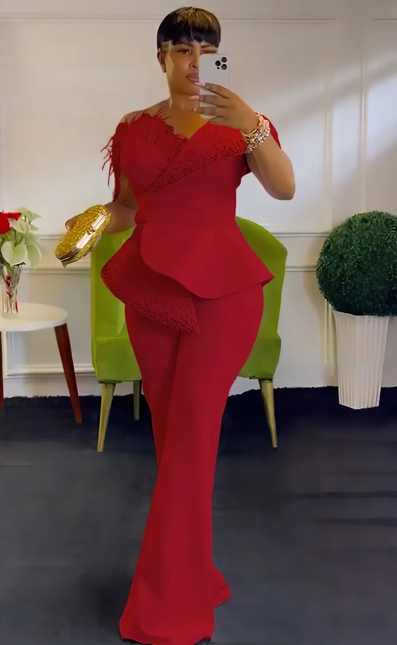 Kombinezony damskie na imprezę, wieczór, studniówkę, proste, bez rękawów, z perłami i piórami, patchworkowe, w stylu vintage z 2025 roku, seksowne letnie kombinezony na lato 2025.