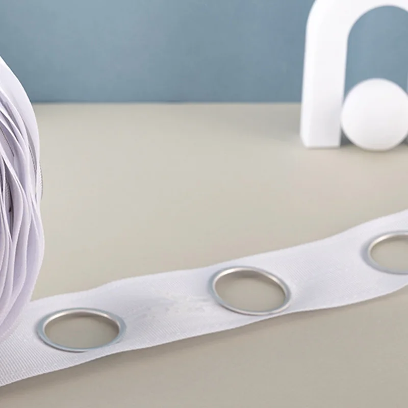 10M/15M Curtain Perforated Cloth with Textile Belt Roman Loop Thickened Textile Belt Accessories with Round Eyelet Rings