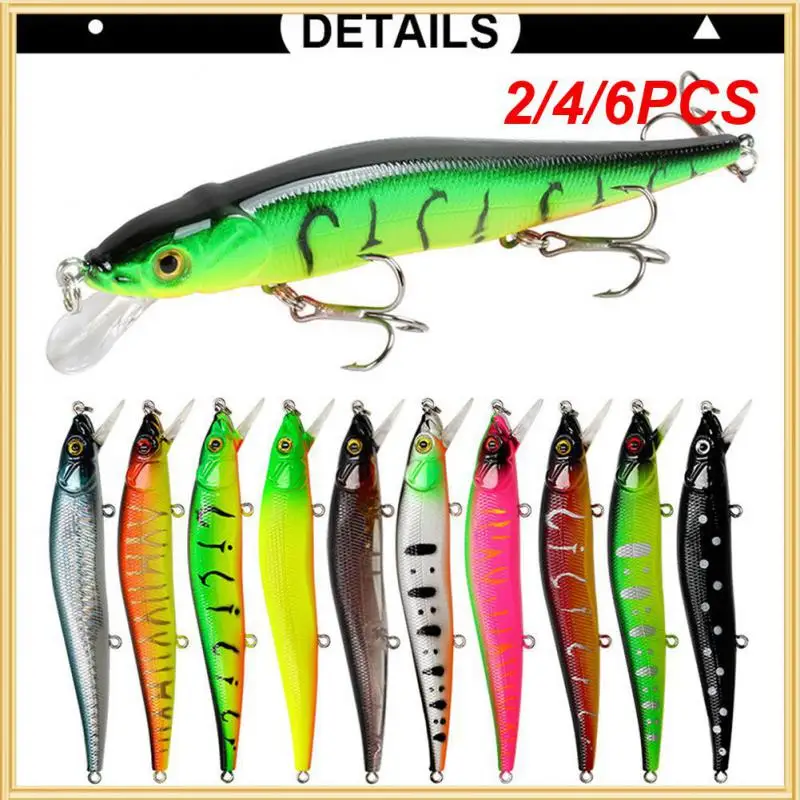 2/4/6PCS 14g Artificial Bait Minnow Crankbait Wobblers Fishing Accessories 11.5 Cm Bait Portable Bait Fishing Pesca