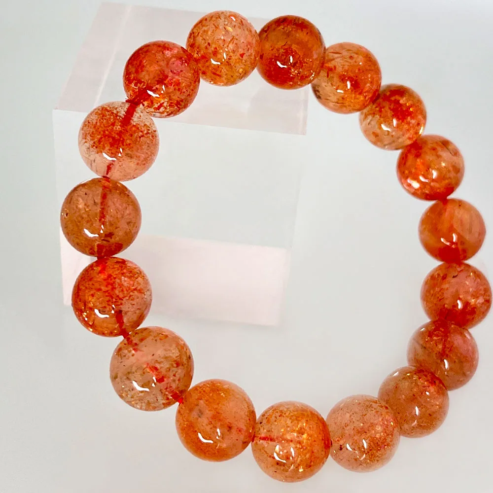 1PC High Quality Wholesale Natural A++++ Gold Sunstone Bracelet 6mm 8mm 10mm For Jewelry Making Design Gift for Lady