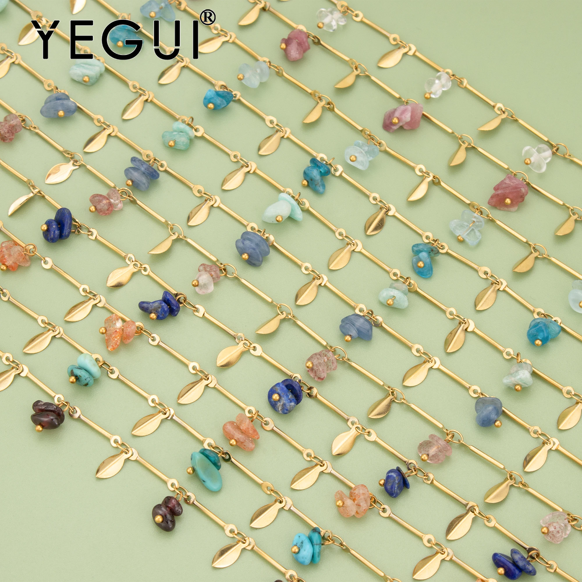 

YEGUI,50cm/lot,C449,jewelry accessories,316L stainless steel,hand made,natural stone,jewelry making,diy bracelet necklace