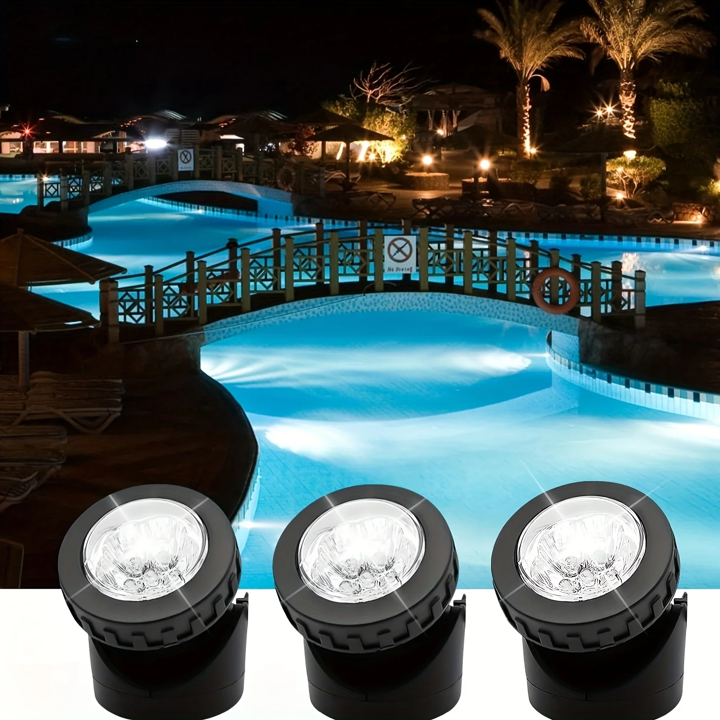 Luces solares para estanque, luces subacuáticas para estanque IP65, focos LED impermeables para paisaje, jardín, Patio, fuente, piscina, decoración de cascada