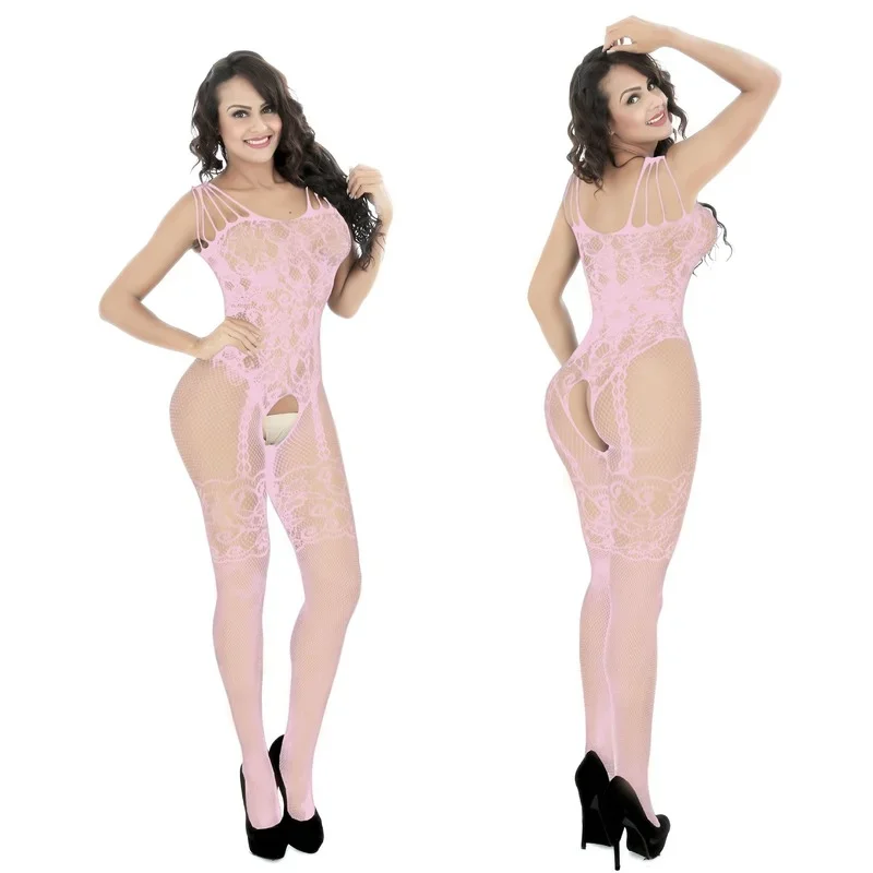 New Hot Sexy Hollow Out Bodysuits See Through Stocking Teddies Set Hip-Packed Open Crotch Pantyhose Women Lingerie Sex Costumes