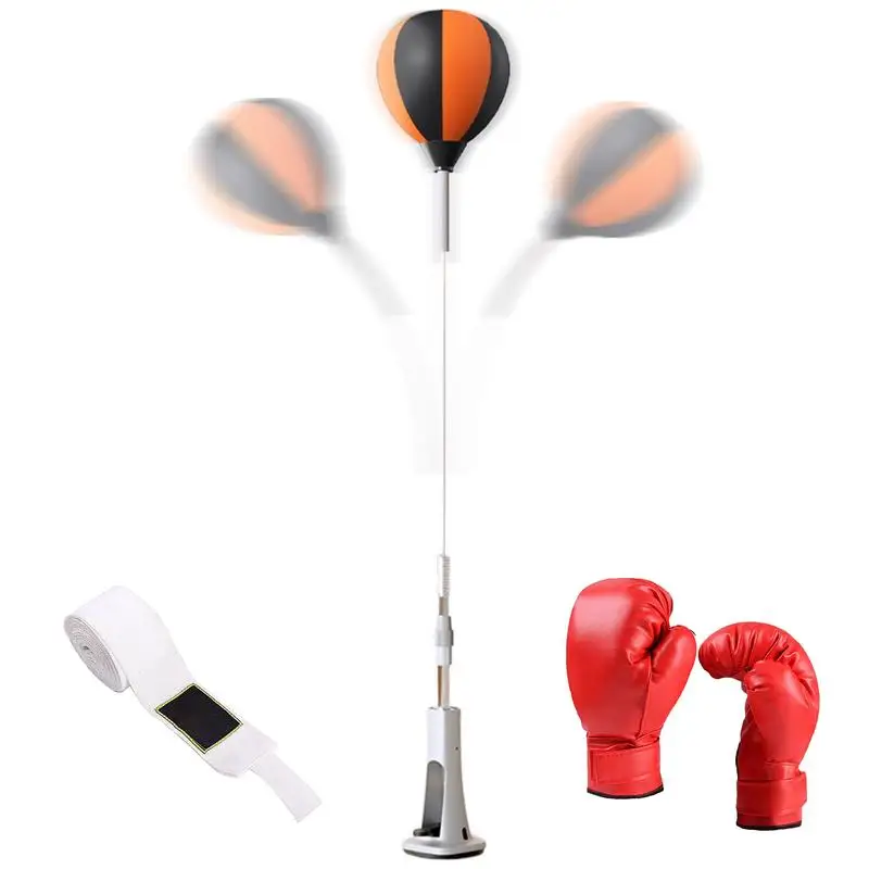 

Боксерская груша с подставкой, набор рефлекторных мячей, регулируемая по высоте, боксерское оборудование, сильный отскок для снятия стресса, домашний тренажерный зал
