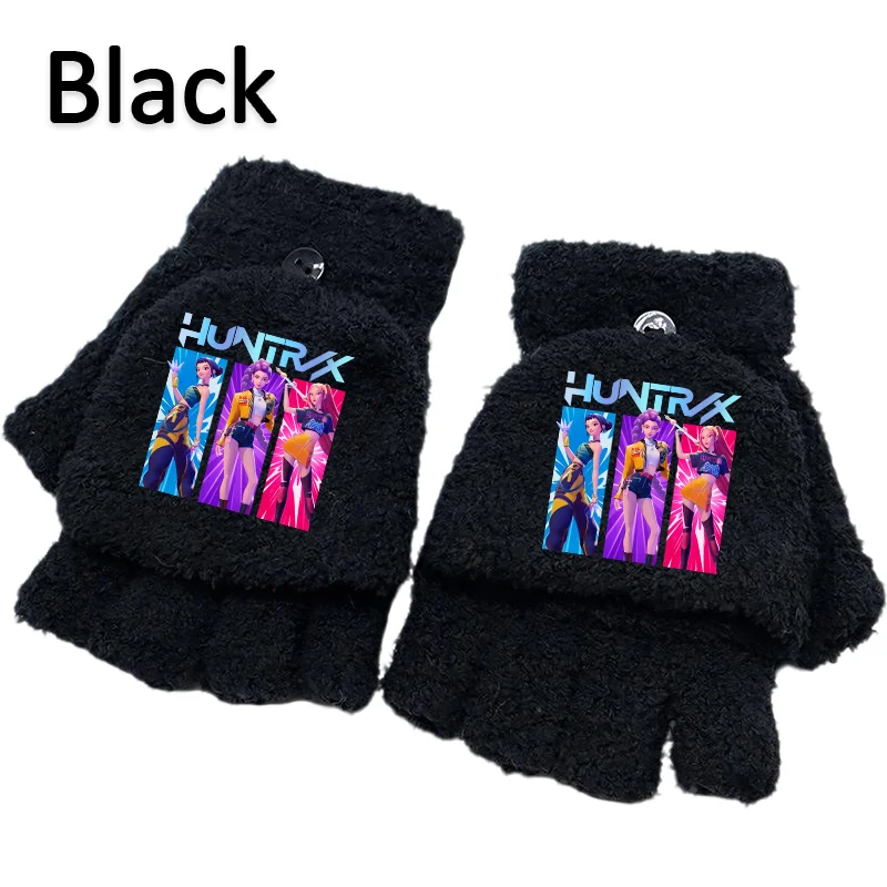 K-Pop Fingerlose Handschuhe, Halbe K-Pop Strickhandschuhe mit Fingerklappen, Warme Handschuhe für Mädchen und Jungen, zum Schreiben und für die Schule