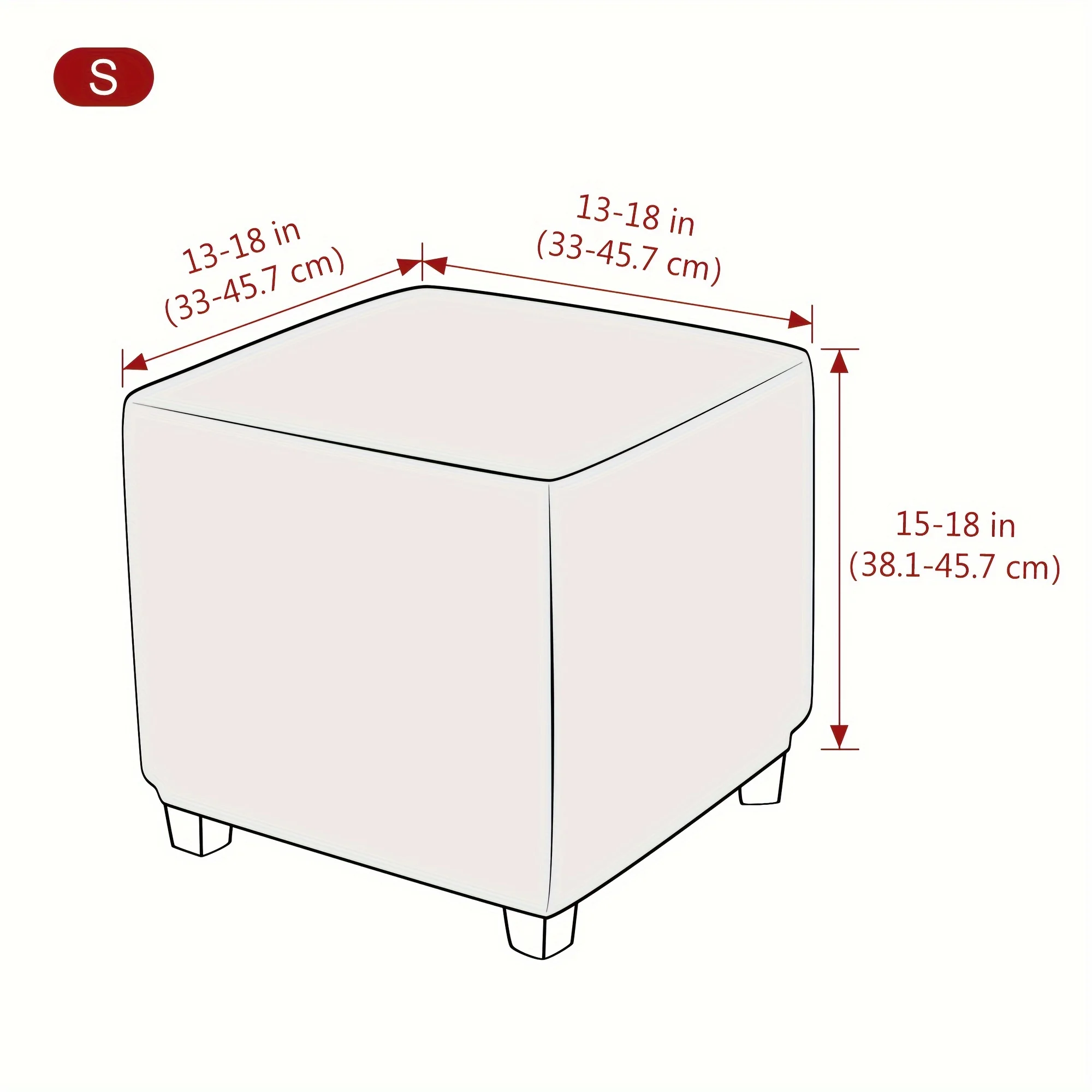 1pc Elastic Jacquard Footrest Cover, T-Shaped Square Pedal Slipcover with Corduroy Texture and Band Closure