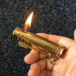 Retro Trench Brass Windproof Open Flame Kerosene Lighter Sliding Dust Cover Camping Grinding Wheel Ignition Portable Lighters