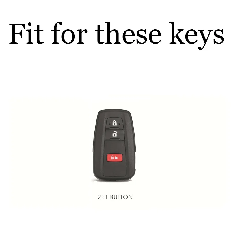 For Toyota Car Key Case Cover Fob Chain Ring Shell Camry RAV4 Avalon Corolla C-HR Prius 86 GT86 Highlander Mirai Carbon Fiber