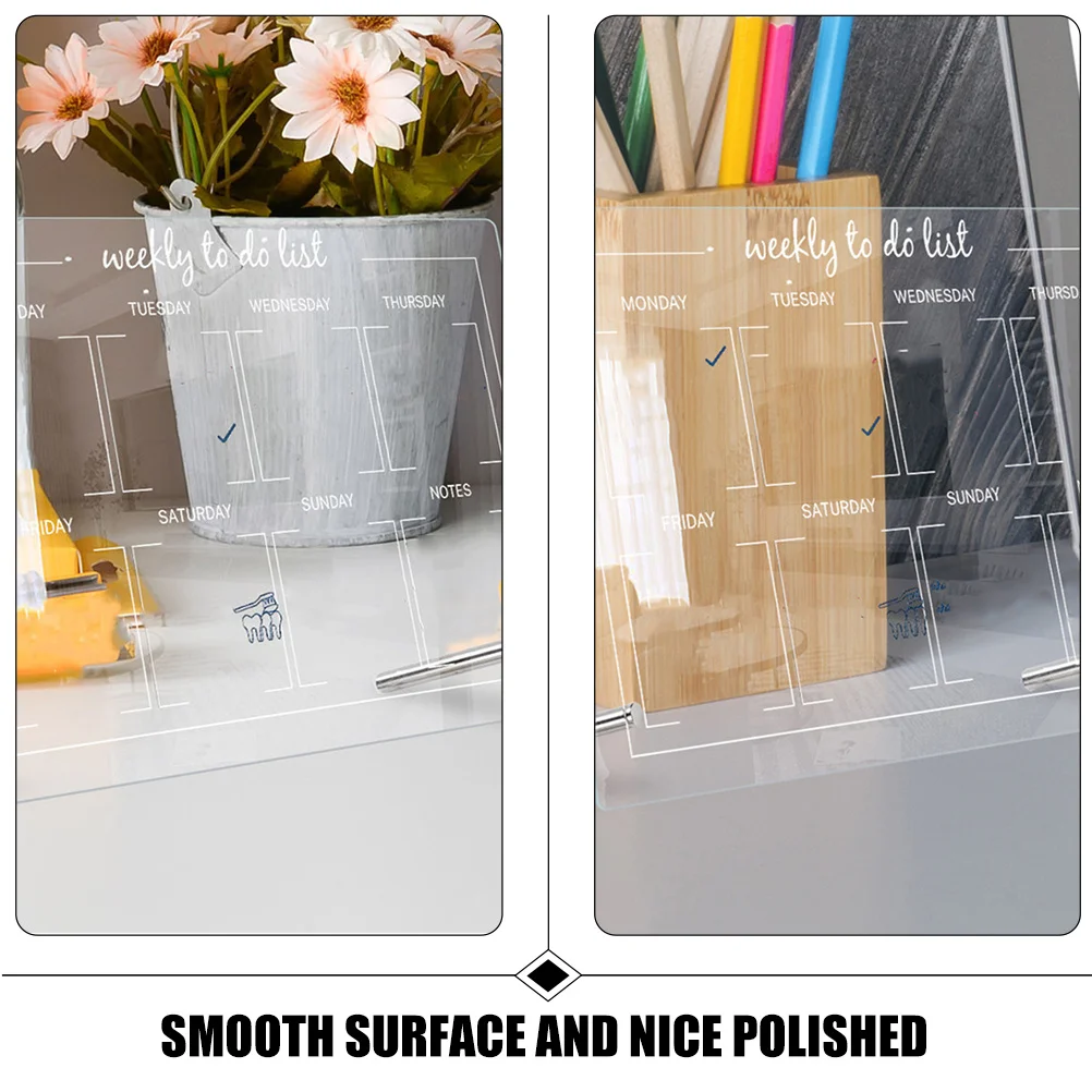 

1Set Acrylic Desk Whiteboard Smooth Surface Erasable Note Board for Office Home Tabletop Use White Board