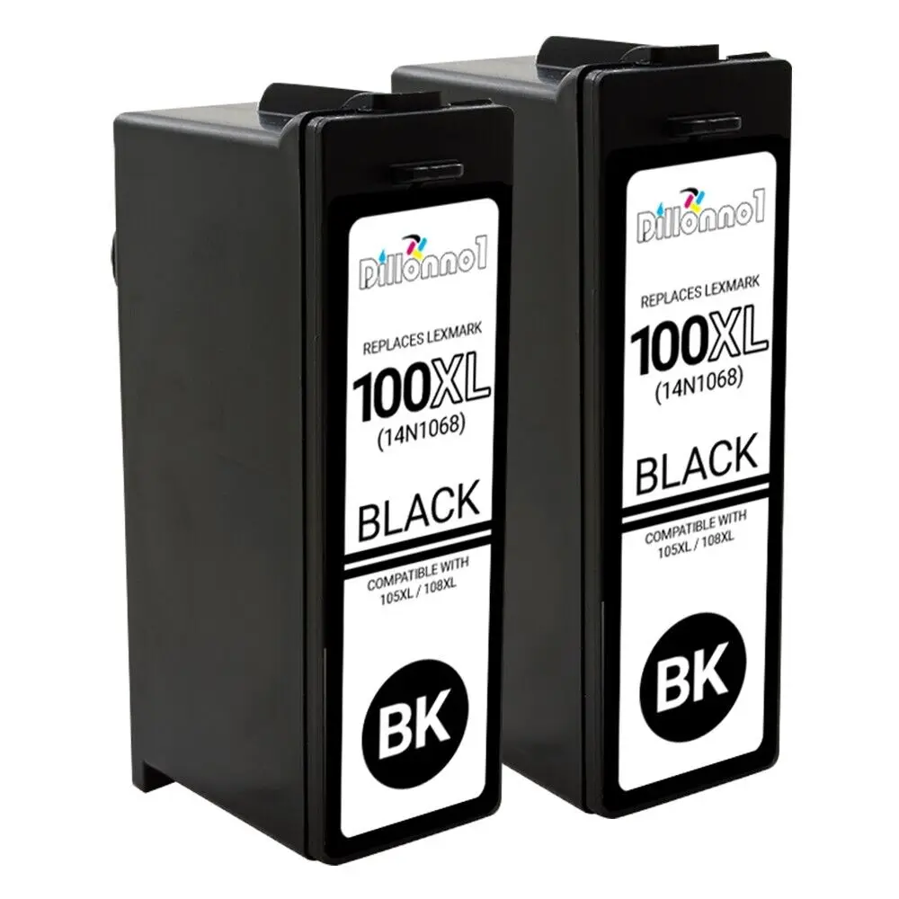 2PK For Lexmark 100XL Black Ink Cartridges Interpret S405