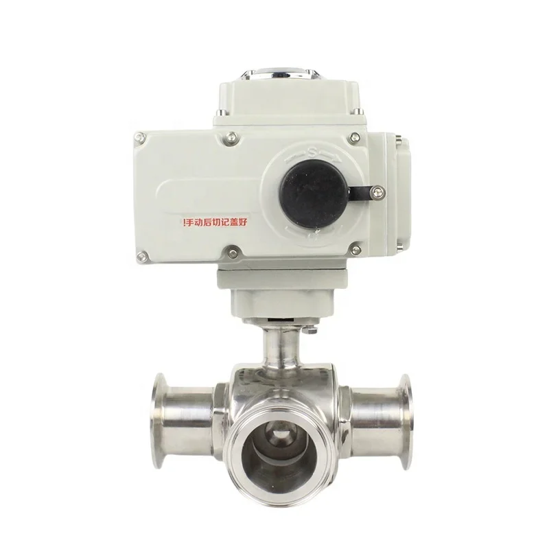 

YMER Three-Way Electric Ball Valve AC220V/DC24V Modulating Control 4-20mA Stainless Steel for Water