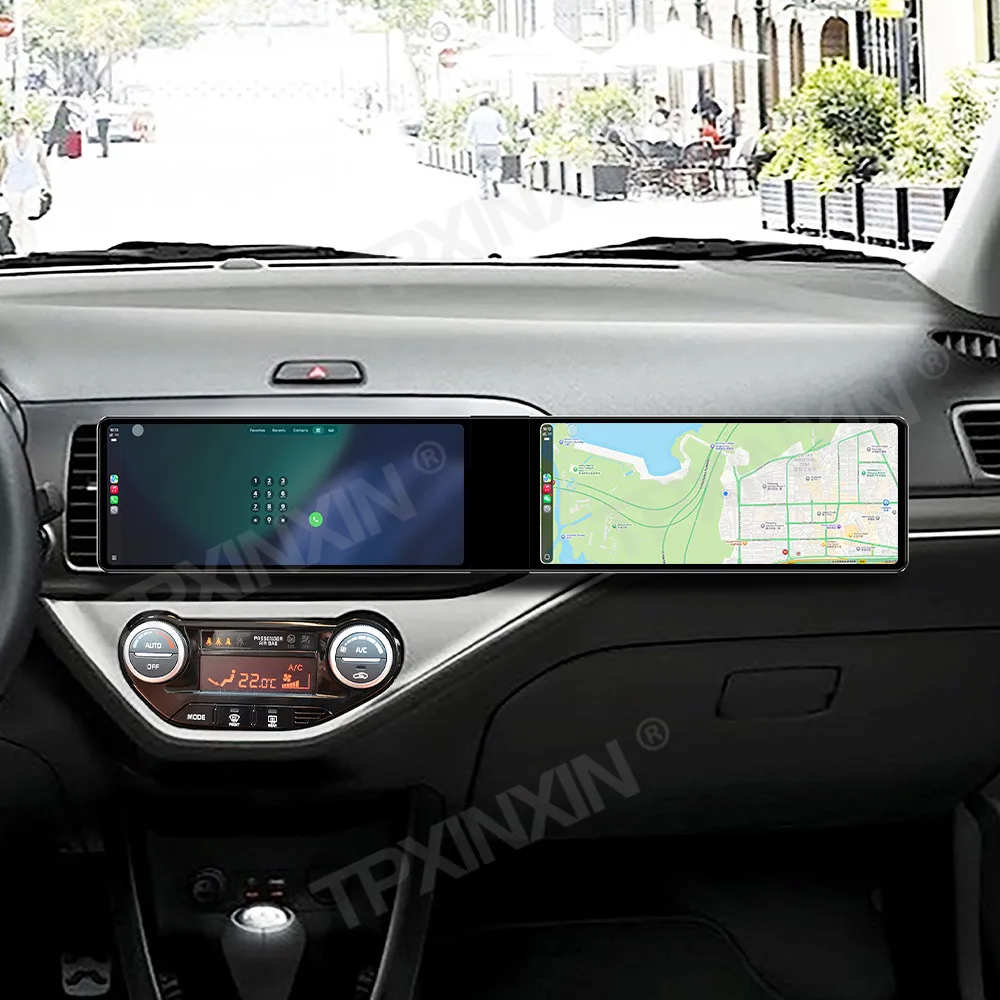 

Автомагнитола с Android Auto и CarPlay для Kia Picanto 2011-2017, GPS-навигация, 24.6-дюймовый двойной экран, мультимедийный проигрыватель, магнитофон
