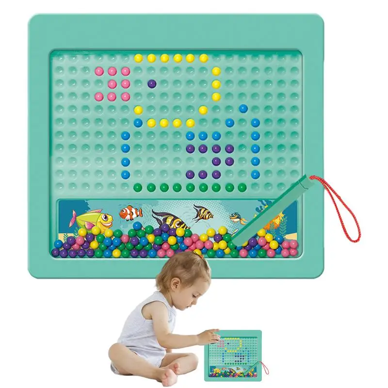 

Magnetic Drawing Board Magnetic Doodle Board Education Toys With Dot Beads And Pen Preschool Education Travel Toys For Kids