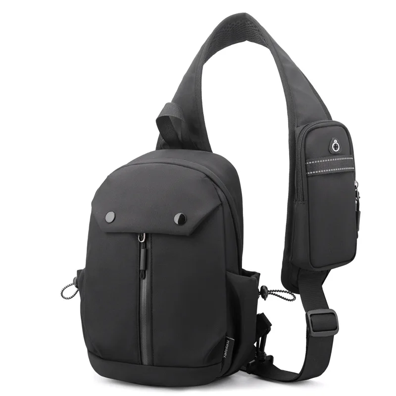 Fashion Chest Bag Backpack Oxford Single Shoulder Chest Bag Water-Resistant Commuter Outdoor Sports Phone Pouch Crossbody Bag