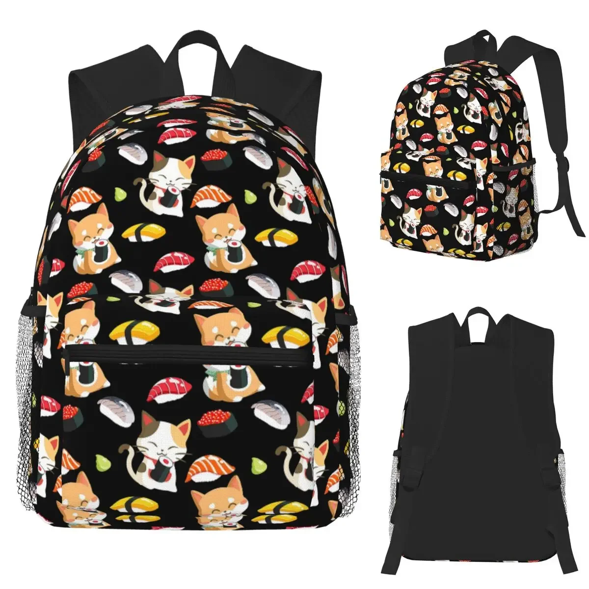 

Neko Shiba Inu Dog Sushi Party Student Backpack School Bag Hiking Travel Daypack for Men Women Fashion Bookbag Shoulder Bags