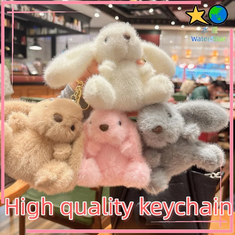 لطيف الأرنب ألعاب من نسيج مخملي المفاتيح على ظهره المفاتيح قلادة هدية عيد ميلاد حقيبة قلادة هالوين هدية زوجين هدية