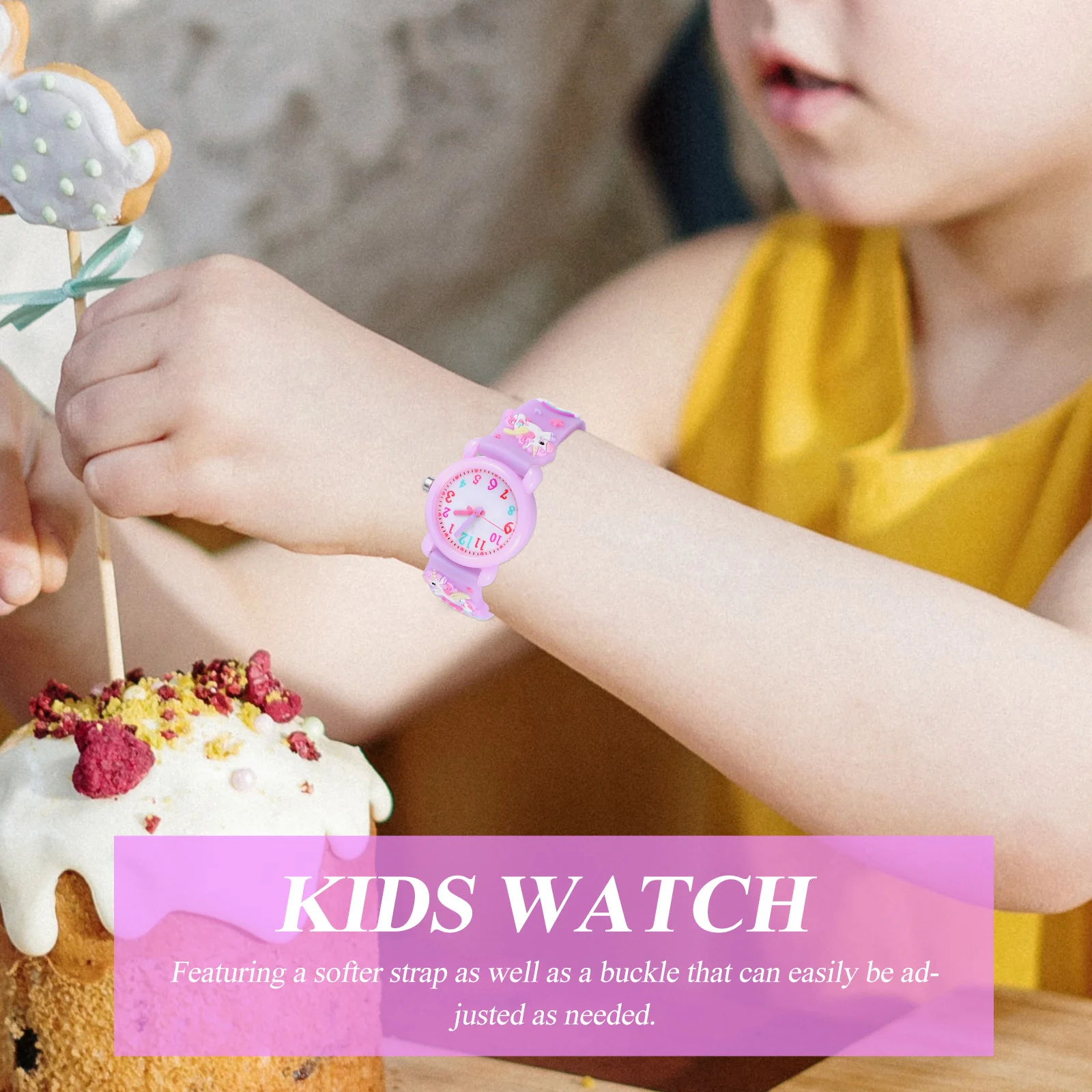 

1pc Children Time Student Girls Kids Wrist Unicorn Quartz Adjustable Children Girls Quartz Unicorn Watch Watch Strap