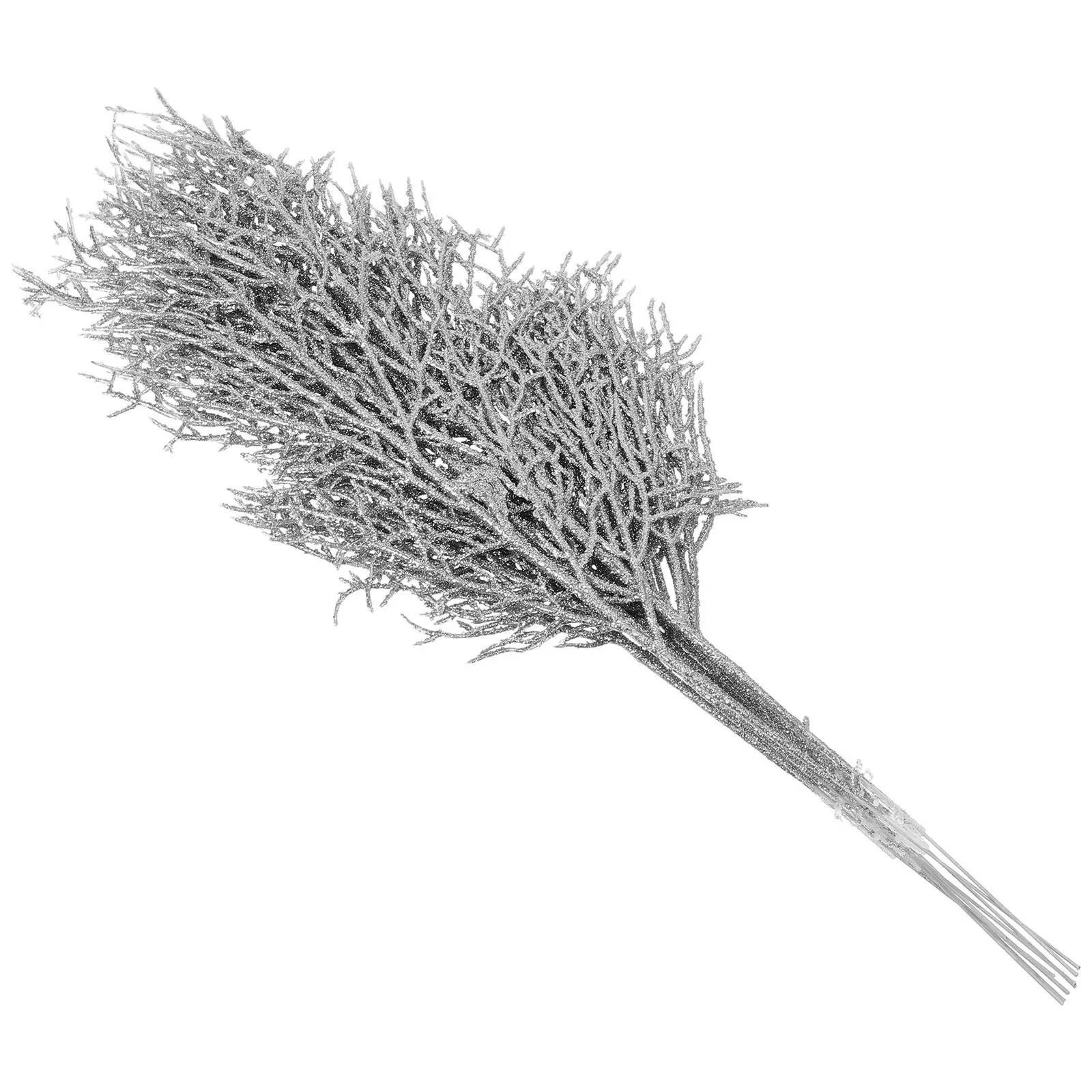 

10pcs Artificial Leaves Decor Glitter Faux Plant Branches For Christmas Tree Xmas Party Home Garden Decoration Festival Supplies