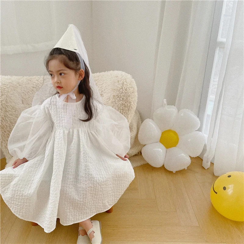 

Girl Dress Party Evening Gown Cotton Skirts 2022 White Spring Summer Flower Girl Dress Vestido Robe Fille Home Kids Baby Childre