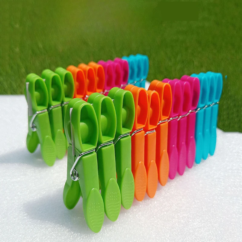 24Pcs Random Clothespins Hanging Pegs Clips Plastic Hangers Racks Laundry Clothes Pegs Clamps Towel Clips Home Storage Hooksks