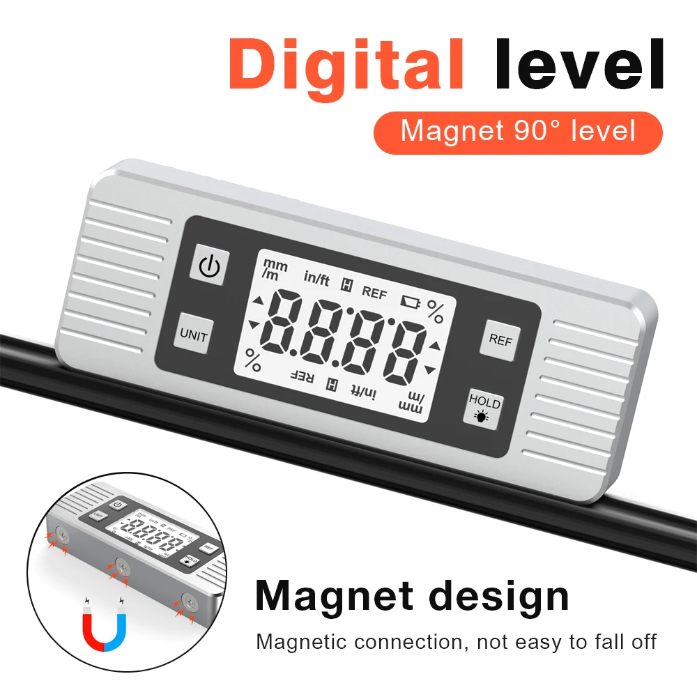 Digital Level Electronic Protractor Inclinometer with Bottom Magnet Angle Finder Level Meter Gauge Level Box Magnetic Based