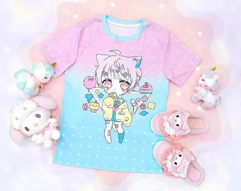 Summer New Arrival Quick Dry Loose Sports Casual T-Shirt for Kids & Adults, Y2K Harajuku Style, Fashion Sweet Cute Tops for Girl