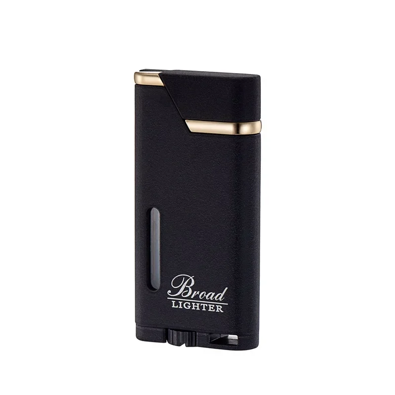 Broad Metal Windproof Cigar Cigarette Lighter Jet Torch Gas Flames Unusual Lighters Smoking Accessory Butane Gadgets for Men