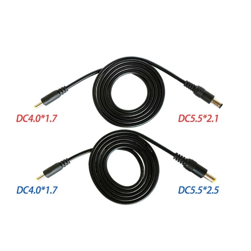 DC Power Plug 4.0x1.7mm male to 5.5x2.1mm/ 5.5x2.5mm Male Power Supply Cable Adapter Converter for CCTV Laptop Camera Power Cord