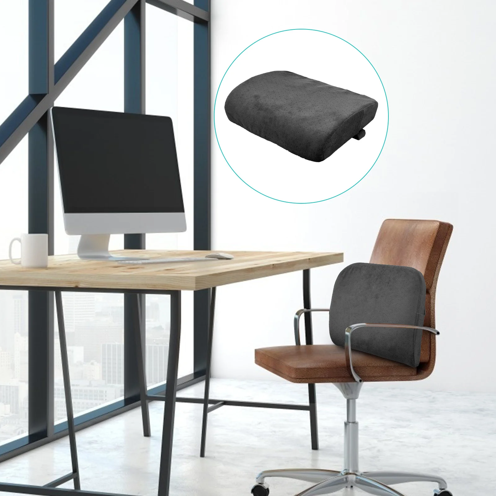 

1Pcs Lumbar Support Cushion Soft Memory Foam Back Pillow Ergonomic Seat Cushion for Reading Sofa Chair Car Lounger Rest