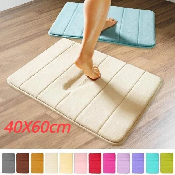 40x60cm Bath Mat Bathroom Non Slip Carpet Rug Absorption Memory Foam Bathroom Mat