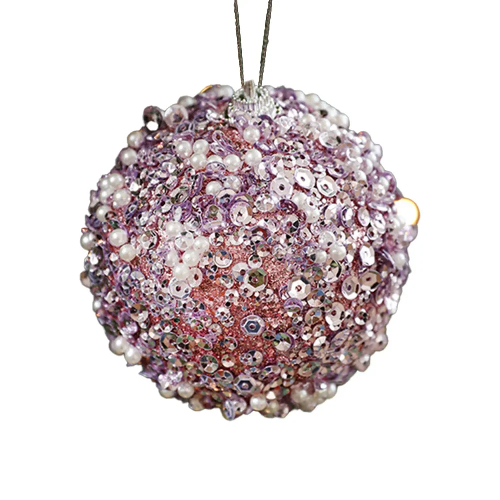 1pc 8cm glitter bola de natal ornamentos para decoração da árvore de natal bolas penduradas enfeites de bola de natal feriado sazonal deco