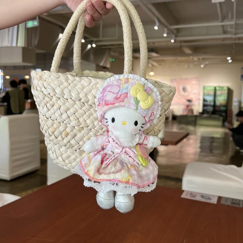 산리오 만화 헬로키티 롱 레그 시리즈 플러시 키체인 펜던트 귀여운 일상 백팩 맞춤형 패션 액세서리