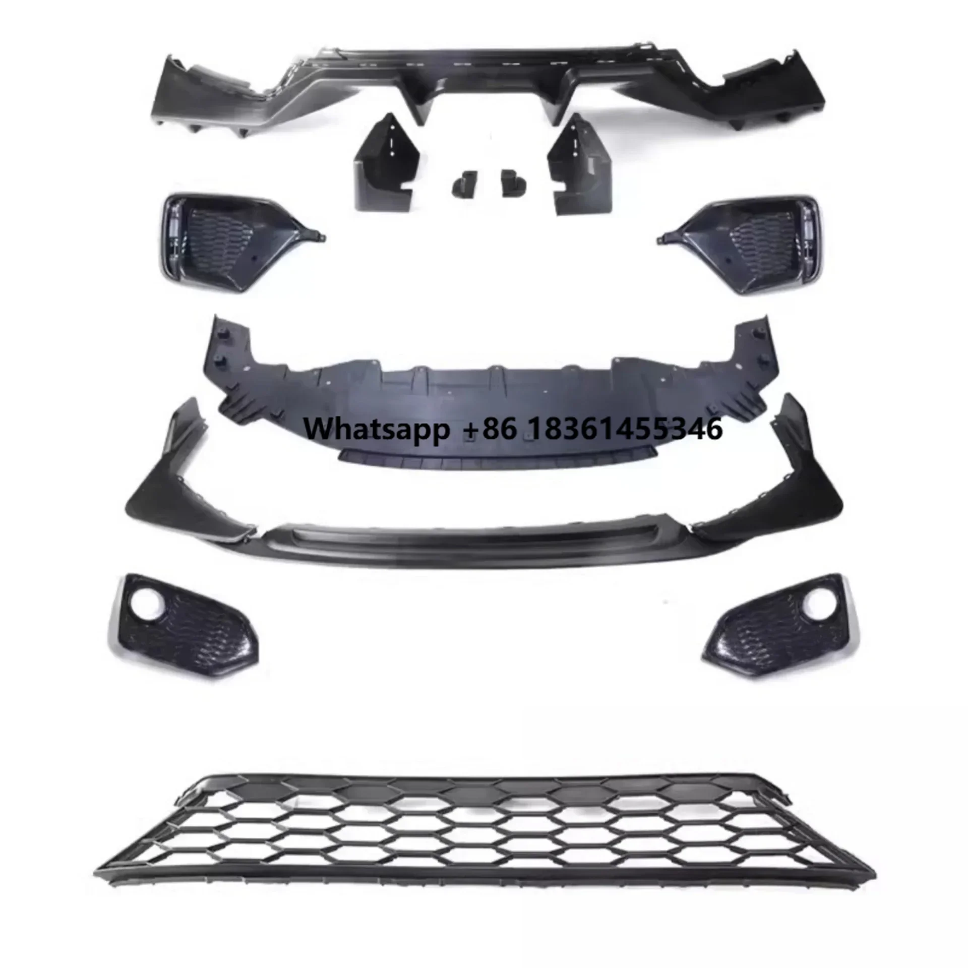 

for Civic 2021 Hatchback Modified Body Kit Auto Accessories Matte Black Front Lip Rear Spoiler Fog Lamp Frame Grille