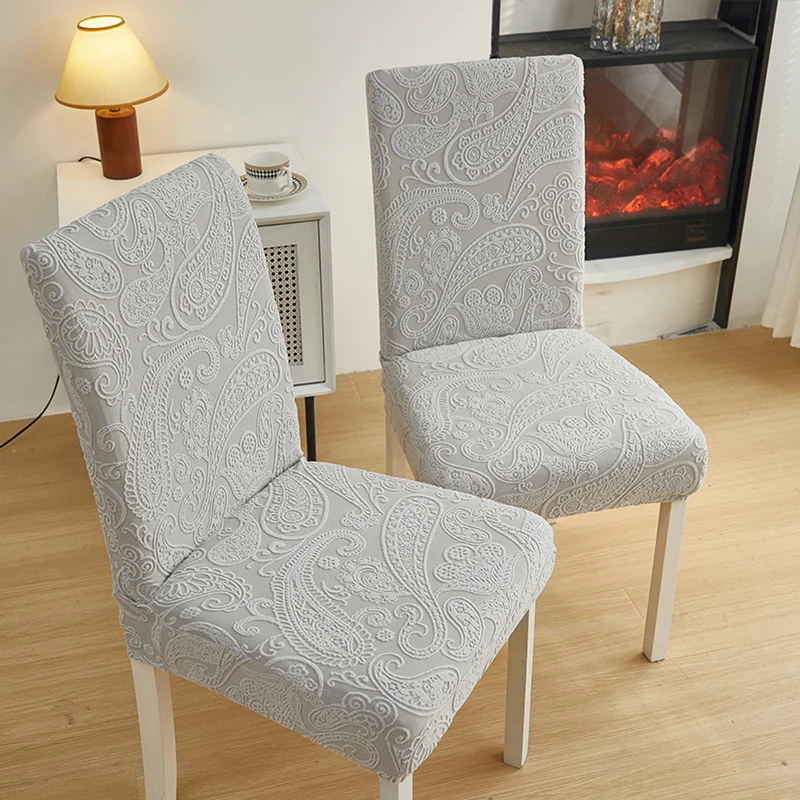 Boho Pattern Jacquard Chair Cover for Dining Room Stretchy Washable Chair Seat Backrest Cover Banquet Wedding Chair Cover
