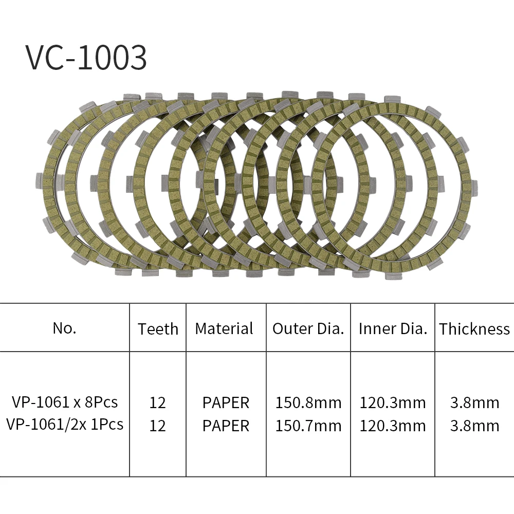 For Honda CB1000 1994 1995 CBR1000F Hurricane 1987 1988 1990 91 93-96 Motorcycle Clutch Friction Plates 9 PCS Paper Based Kits