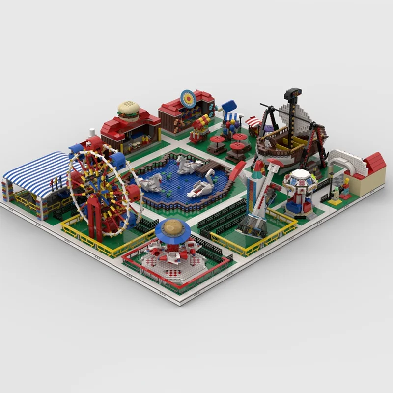 ชุดตัวต่อโมเดลสวนสนุกแบบโมดูลาร์ MOC 10104 ชิ้น ของเล่นตัวต่อแบบประกอบเอง ของขวัญคริสต์มาส ของเล่นสถาปัตยกรรม ไอเดียประกอบ ตัวต่อสำหรับเด็ก