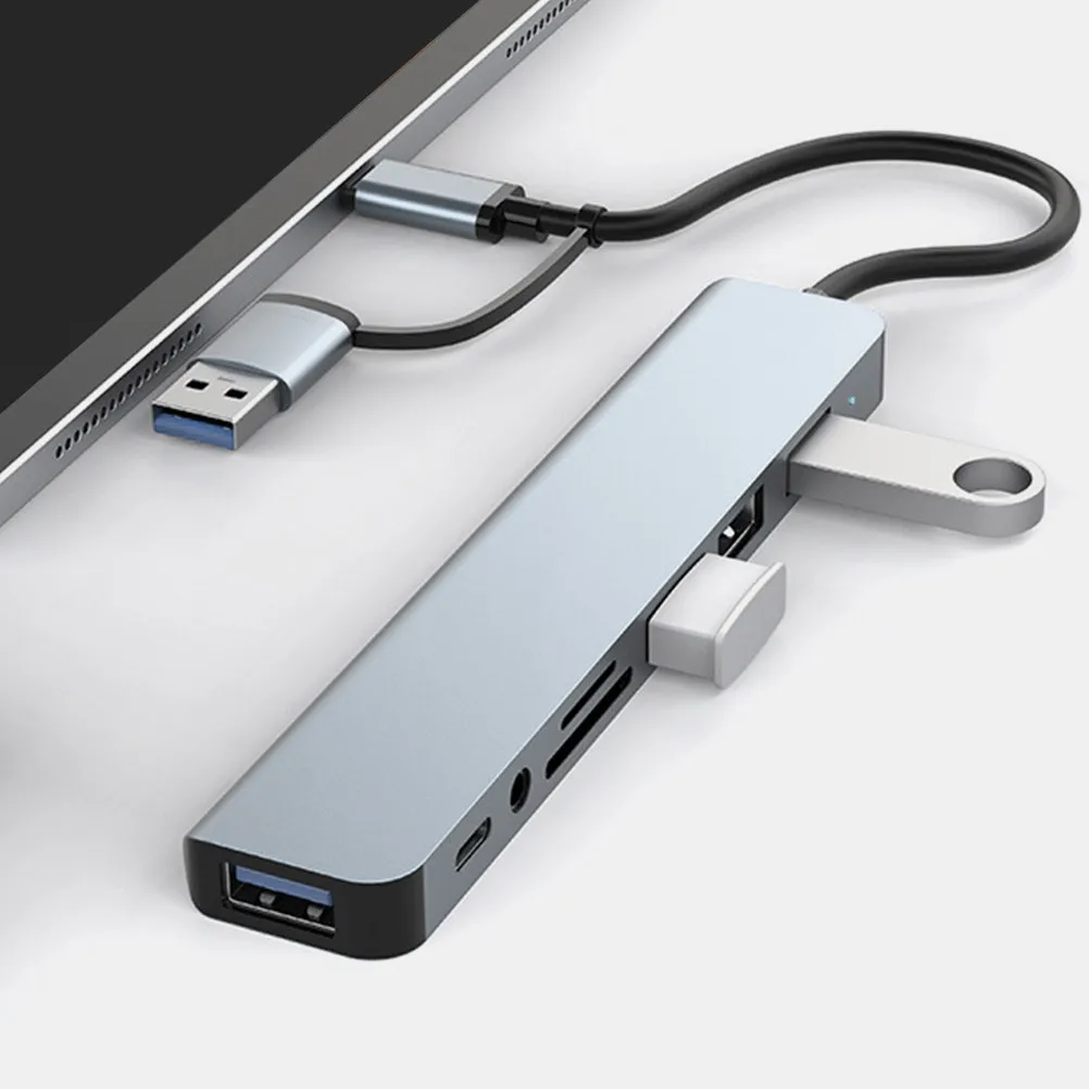 Typec USB Hub Aluminum Alloy Multi-Port Adapter Fast Data Transfer USB Port Expander for Laptop Multiple Device Connectivity